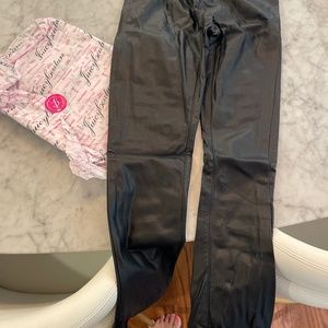 NWT faux leather juicy pants w gold zips